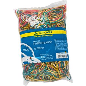 Rubber bands for money 500g, JOBMAX, assorted