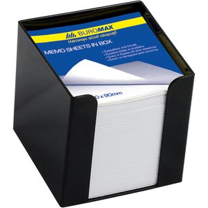 Caja con papel blanco 90x90x90mm 1000l, negro