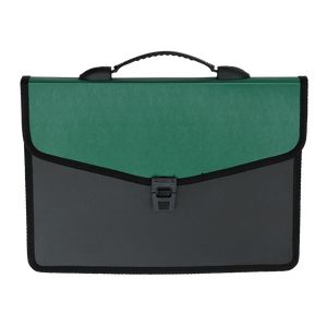 Briefcase with 3 compartments, green