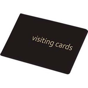 Tarjetero con anillas Panta Plast para 24 tarjetas de visita, PVC, negro
