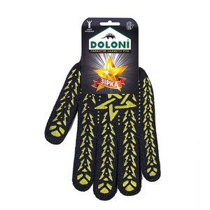 Gants de travail tricotés DOLONI, 562, noirs avec une étoile, densité 5 fils