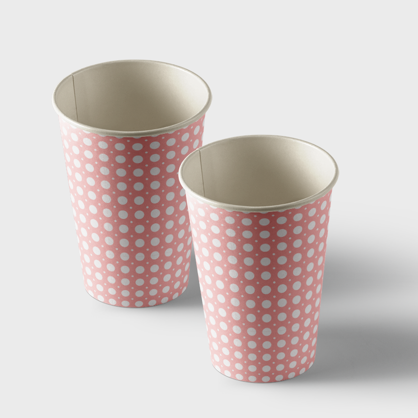 Vasos de papel con estampados de motivos femeninos, paquete de 50 unidades, volumen 250 ml (WL 03.21-15-8-1)