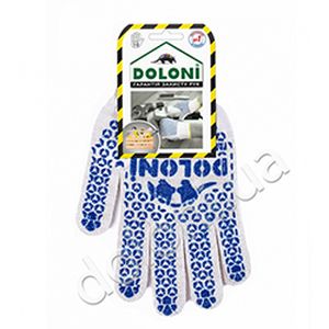Knitted work gloves DOLONI, 520, white with dot