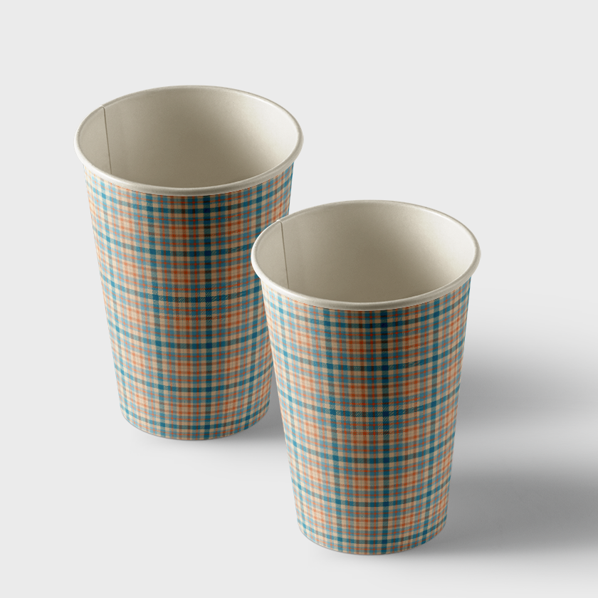 Paper cups with prints of men's patterns, pack of 50 pcs, volume 175 ml (WL 03.21-14-9-7)