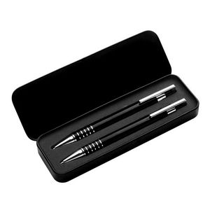 Set, ballpoint pen + mechanical pencil, black