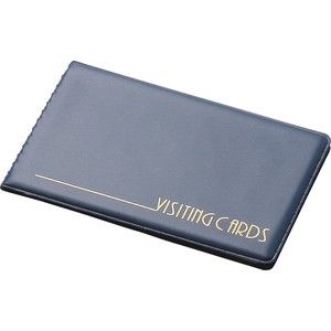Business card holder on rings Panta Plast for 24 business cards, PVC, dark blue