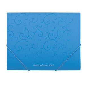 Plastic folder A5 with elastic bands, BAROCCO, blue