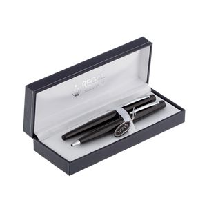 Комплект ручок (перо+кулькова) в подарунковому футлярі L, чорний
