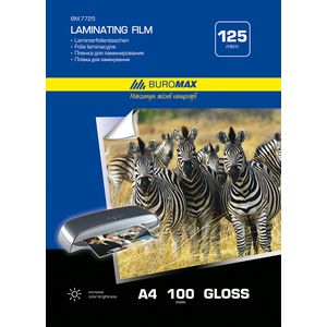 Glossy lamination film 125 microns, A4 (216x303mm), 100 pcs.