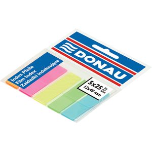 Plastic bookmarks with adhesive layer, 45x12mm, 5x25 sheets, neon
