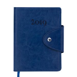 Dziennik z datą 2019 BIZNES, A6, kolor niebieski