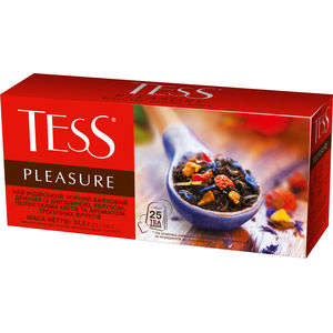 Schwarzer Tee PLEASURE 1,5g x 25, „Tess“, Packung