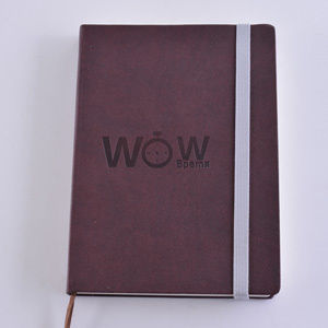WOW-Time Diary A5 wykonany z ekoskóry w kolorze brązowym