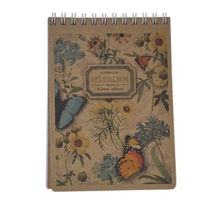 Notepad with spring on top KRAFT, A6, 80 sheets, square