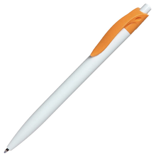 Ручка пластиковая, оранжево - белая