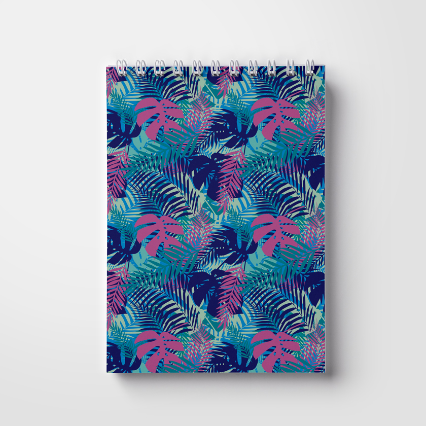 Notebook A5, 50 pages on a spring. Palm trees (WL 03.21-16-5)