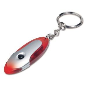 Keychain flashlight, rectangular, red