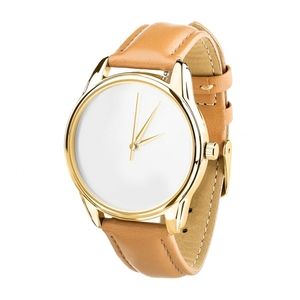 Uhr „Minimalism“ (Armband Karamellbraun, Gold) + Zusatzarmband (4600271)