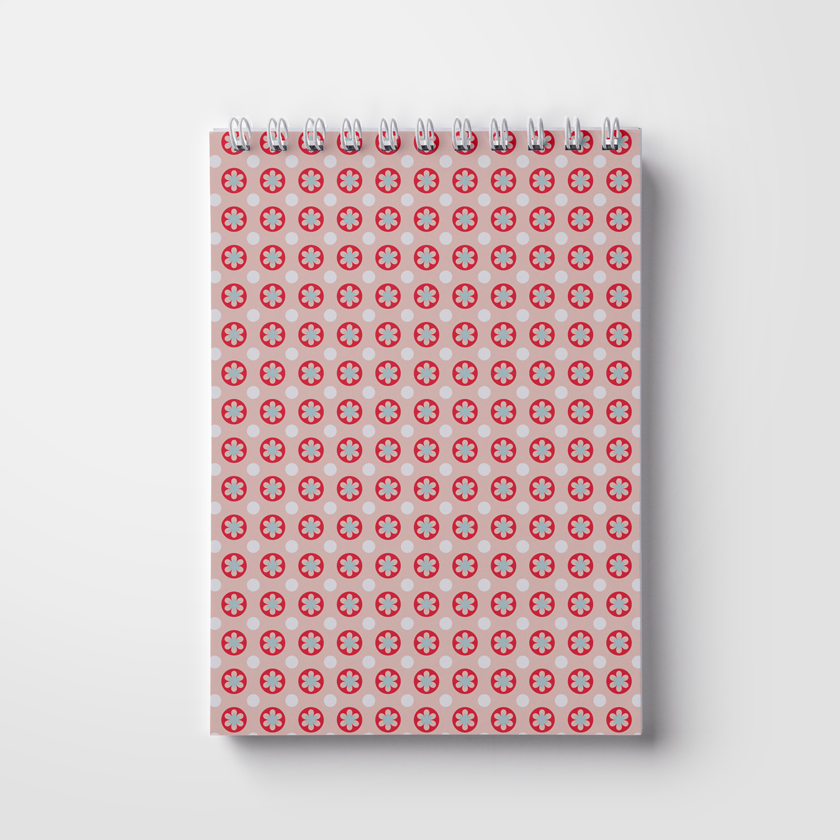 Notebook A5, 50 pages on a spring. Women's pattern (WL 03.21-16-8-2)
