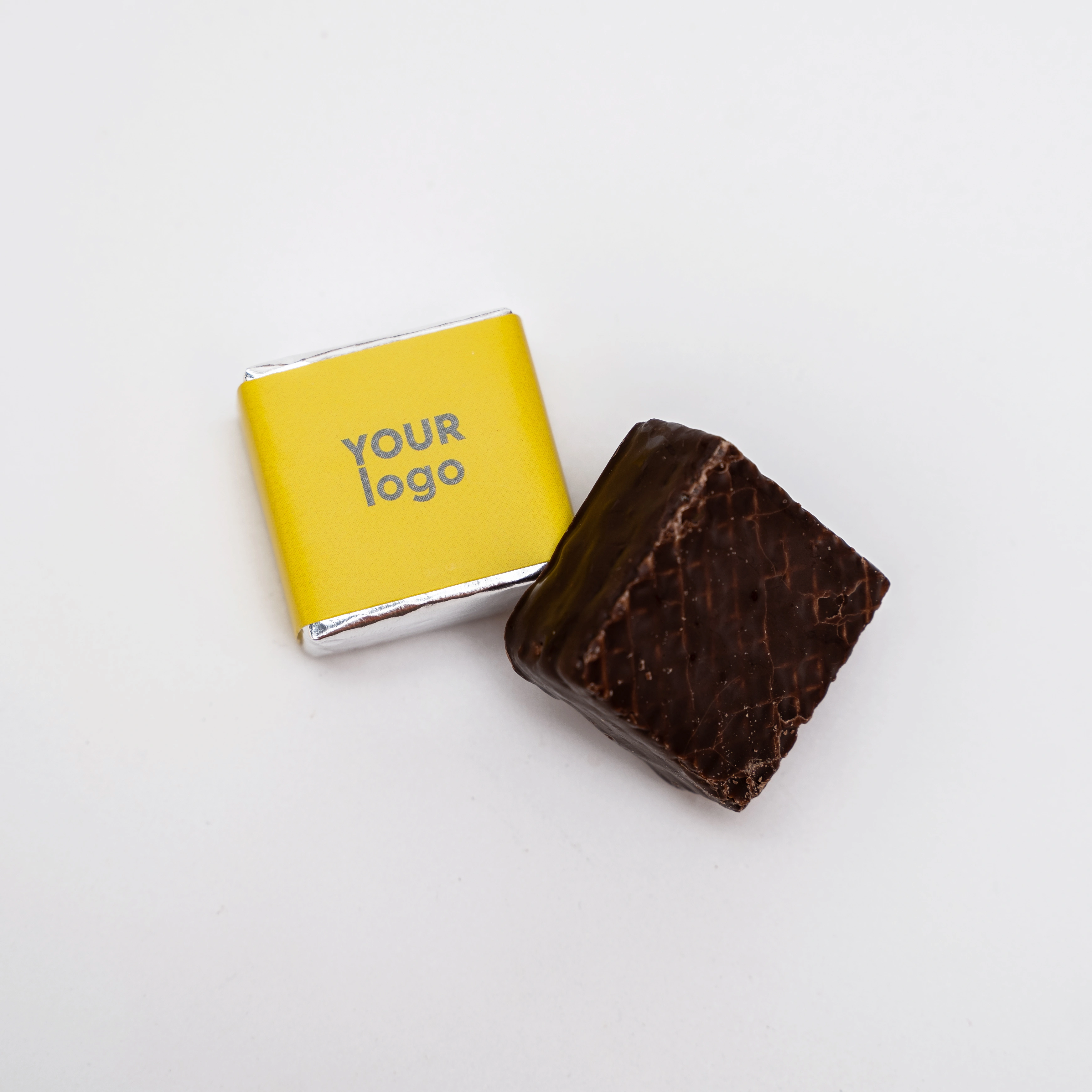 Bonbon gaufré au chocolat avec logo