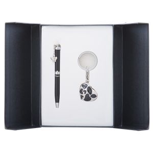 Set de regalo "Romance": bolígrafo + llavero, negro