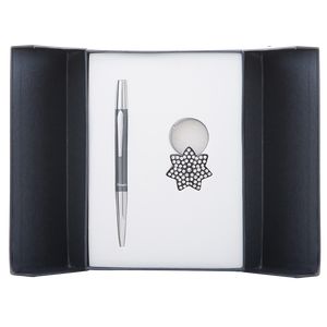 Set de regalo "Star": bolígrafo + llavero, negro