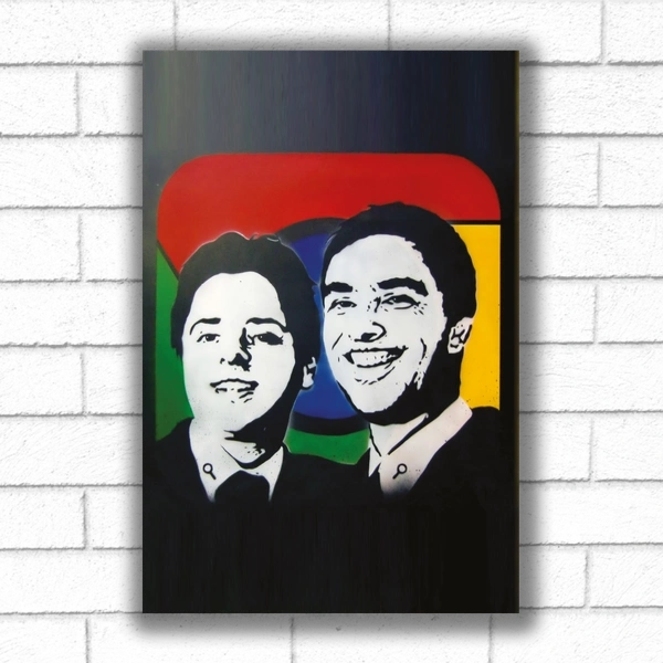 Gemälde „Larry Page und Sergey Brin“, 400x600 mm
