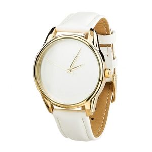 Uhr „Minimalism“ (Kokosnussarmband – Weiß, Gold) + Zusatzarmband (4600270)