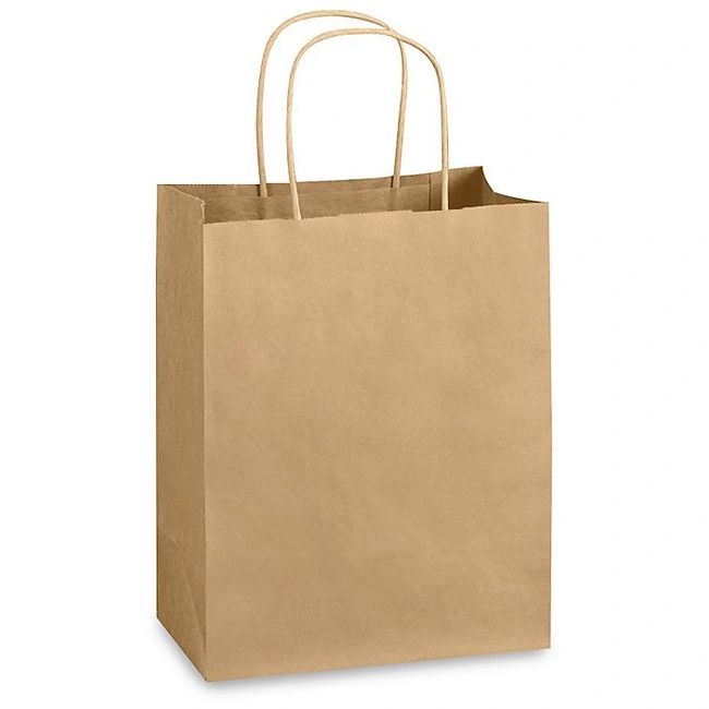 Paper bags with twisted handles, 330x160x420 mm, 50 pcs, brown kraft
