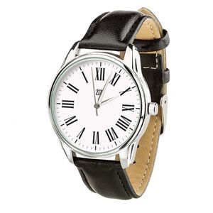 ZIZ watch with reverse movement "Return" (strap deep black, silver) + additional strap (5118553)