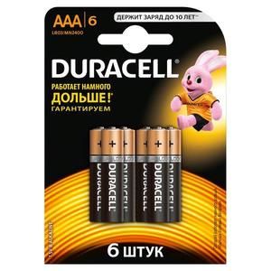 Power supply (battery) DURACELL LR3 (AAA) 6 pcs.