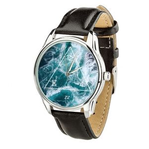 Zegarek „Ocean” (pasek głęboko czarny, srebrny) + dodatkowy pasek (4617453)