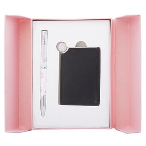 Gift set "Nature": ballpoint pen + mirror, pink