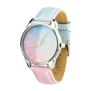 Uhr „Rose Quartz and Serenity“ (blau-rosa Armband, silber) + zusätzliches Armband (4615085)