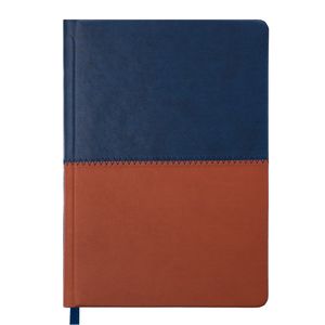Ежедневник датированный 2019 QUATTRO, A5, 336 стр. синий + коричневый