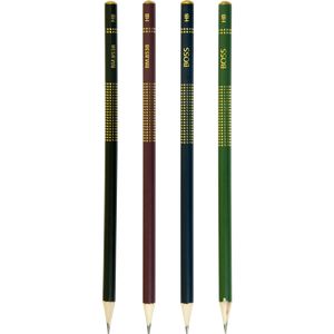 Набір олівців графітових HB, BOSS, ассорті, без ластику, 4шт./блістер 15614