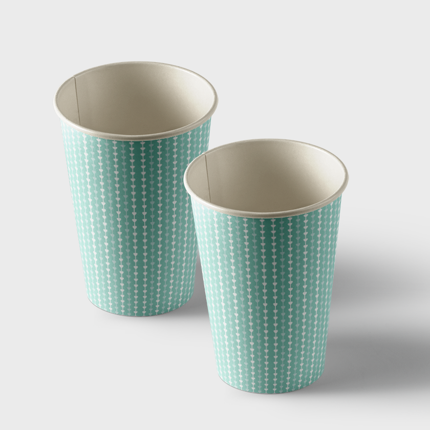 Vasos de papel con estampados de motivos femeninos, paquete de 50 unidades, volumen 250 ml (WL 03.21-15-8-8)