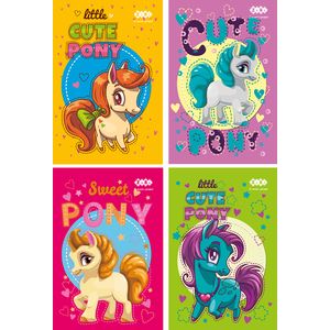 Notepad with spring on top, A-6, 40 l., CUTE PONY, cardboard cover, KIDS Line