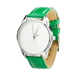 Watch "Minimalism" (emerald green strap, silver) + additional strap (4600165)