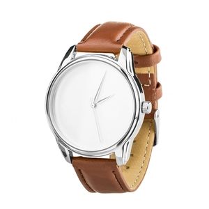 Uhr „Minimalism“ (Kaffee-Schokolade-Armband, Silber) + zusätzliches Armband (4600156)