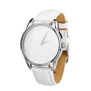 Zegarek "Minimalizm" (pasek kokos - biały, srebrny) + dodatkowy pasek (4600154)