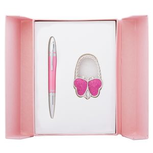 Gift set "Lightness": handle (W) + hook for bags, pink
