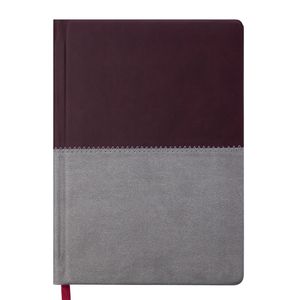 Ежедневник датированный 2019 QUATTRO, A5, 336 стр. бордовый + серый