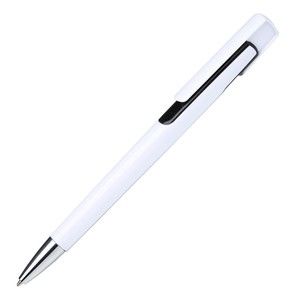 Ручка пластиковая, бело - черный металлик