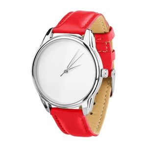 Uhr „Minimalism“ (Mohnarmband - rot, silber) + Zusatzarmband (4600160)