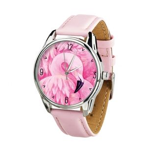 Montre "Flamingo" (bracelet rose poudré, argent) + bracelet supplémentaire (4617162)