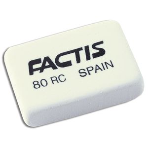 Eraser 80RC soft white synthetic rubber, non-abrasive