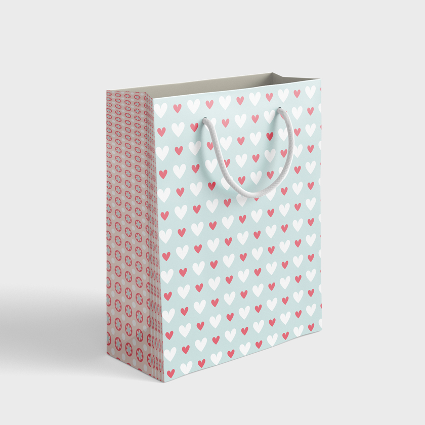 Gift bags. A4 (350×240×90) Women's pattern (WL 03.21-5-8-6)