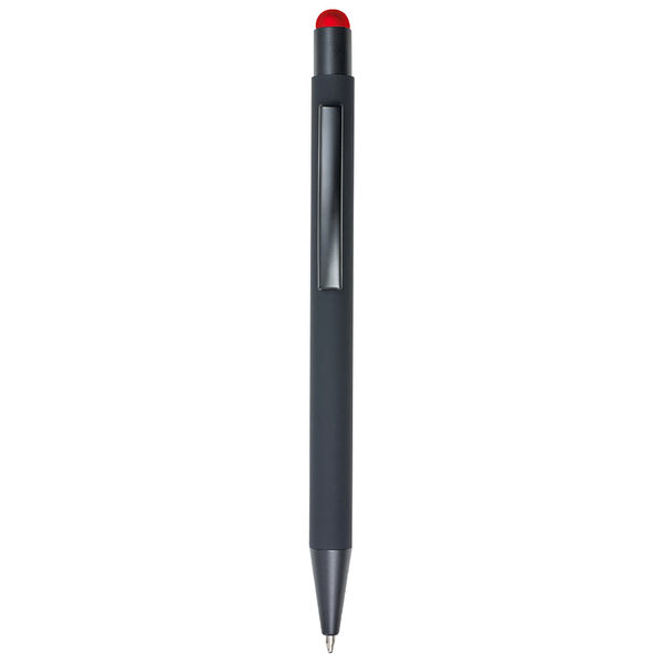 Ручка-стилус, чорна з червоною гумкою