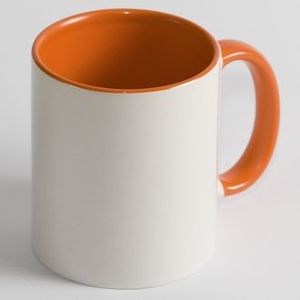 Друк на чашці, всередині помаранчева
